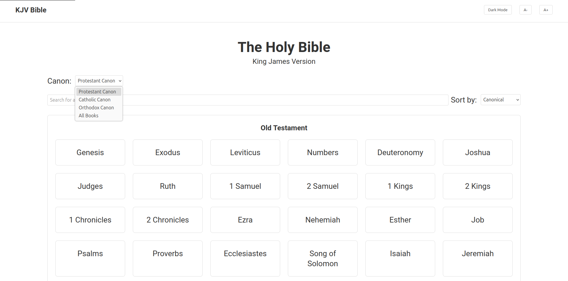 Screenshot of KJV Bible App