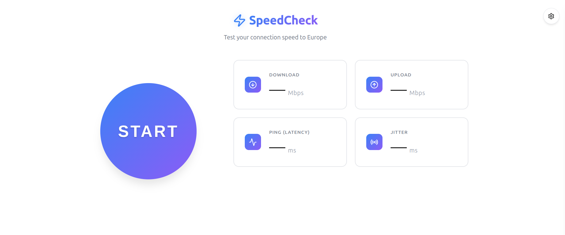 Screenshot of SpeedCheck